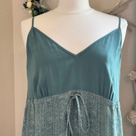 NEW Isabella Bird 100% SILK Teal Floral Print Maxi Dress size M - Picture 3 of 9